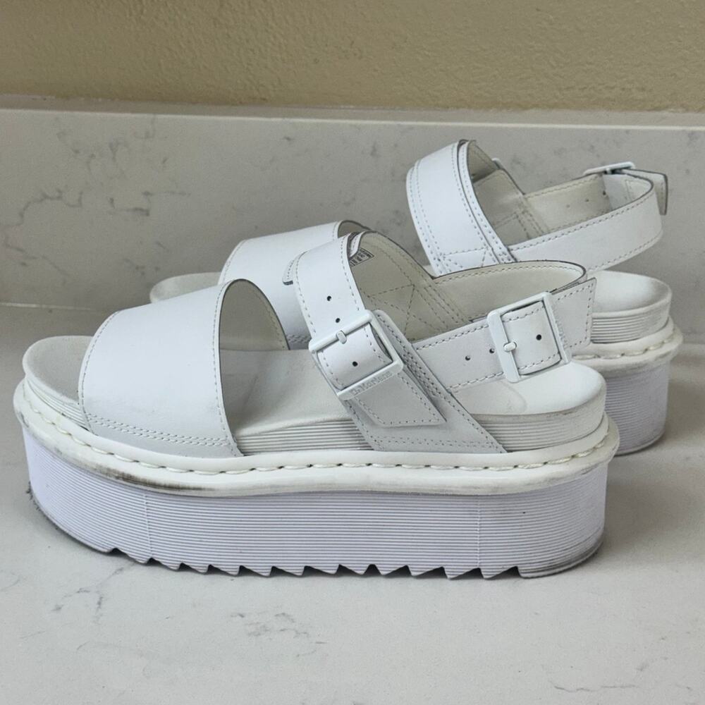 Dr. Martens White Voss Quad Mono Sandals Size 9 - gently used